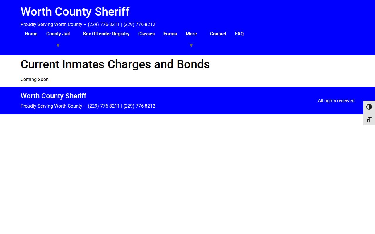 Worth County active warrant list Coming Soon notice
