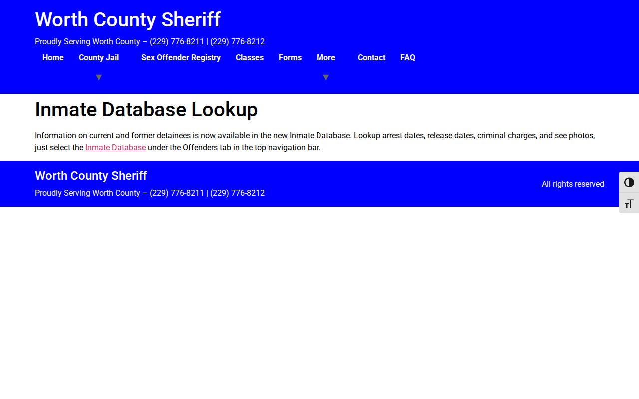 Worth County active warrant and inmate lookup distinction