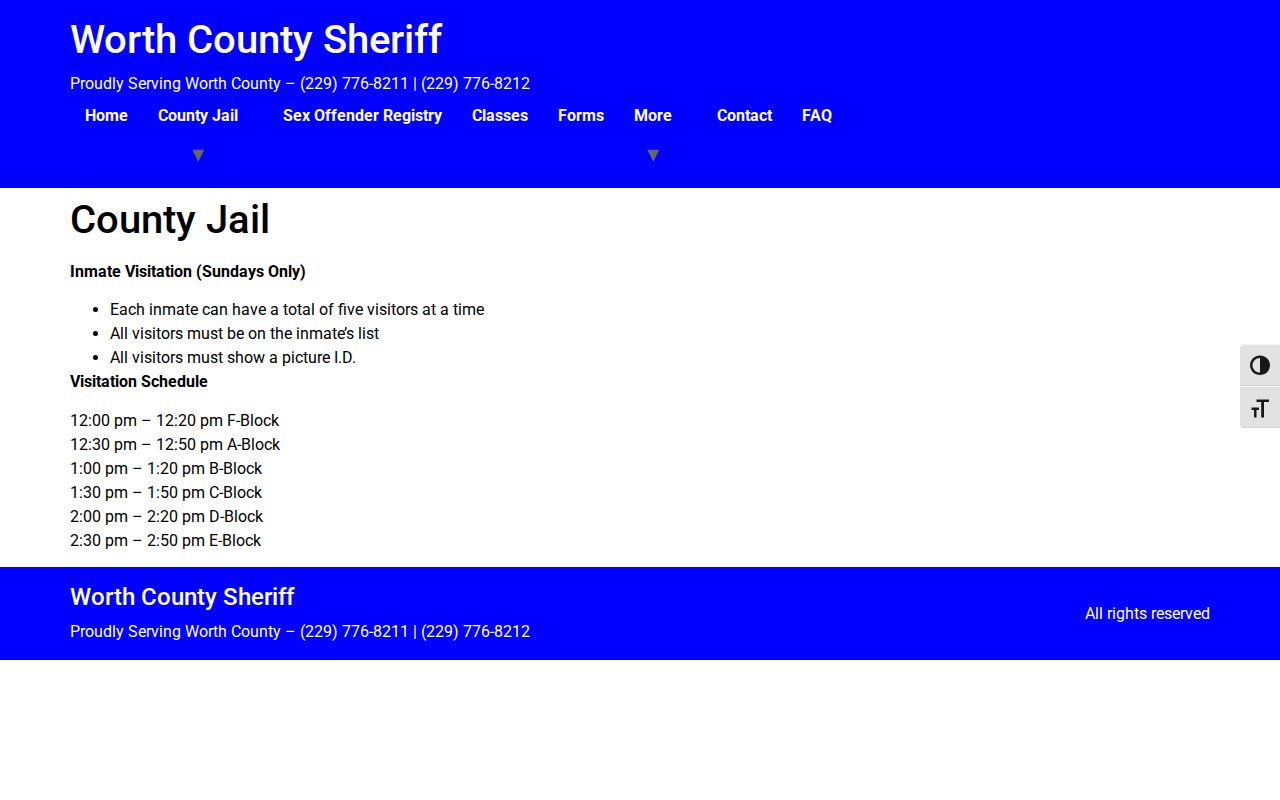 Worth County active warrant versus jail information