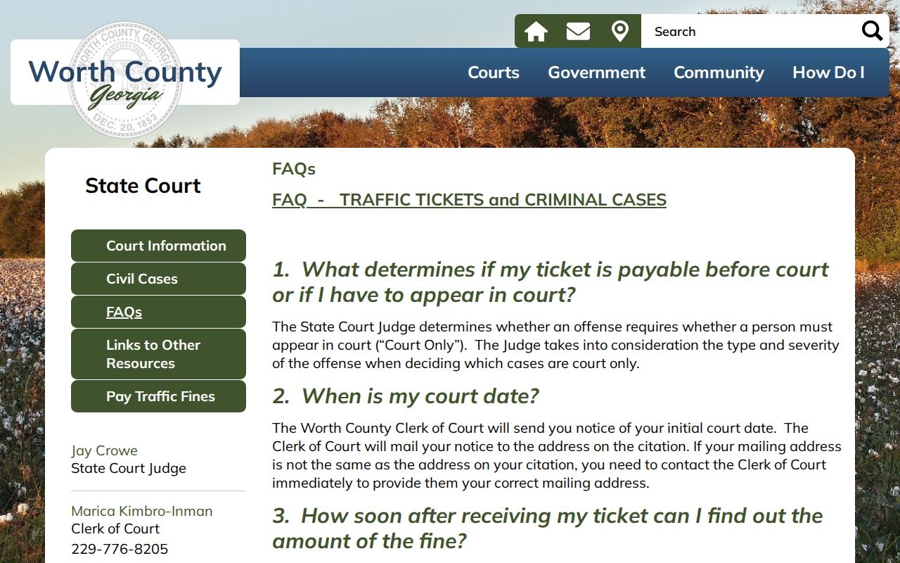 Worth State Court failure-to-appear and bond guidance