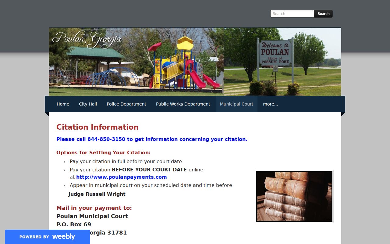 Poulan warrant court process and payment methods