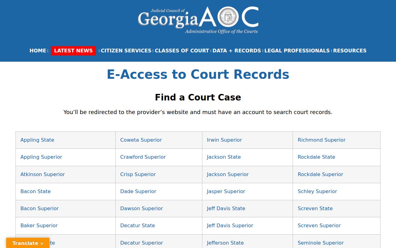 Worth County warrant check Georgia court provider boundary