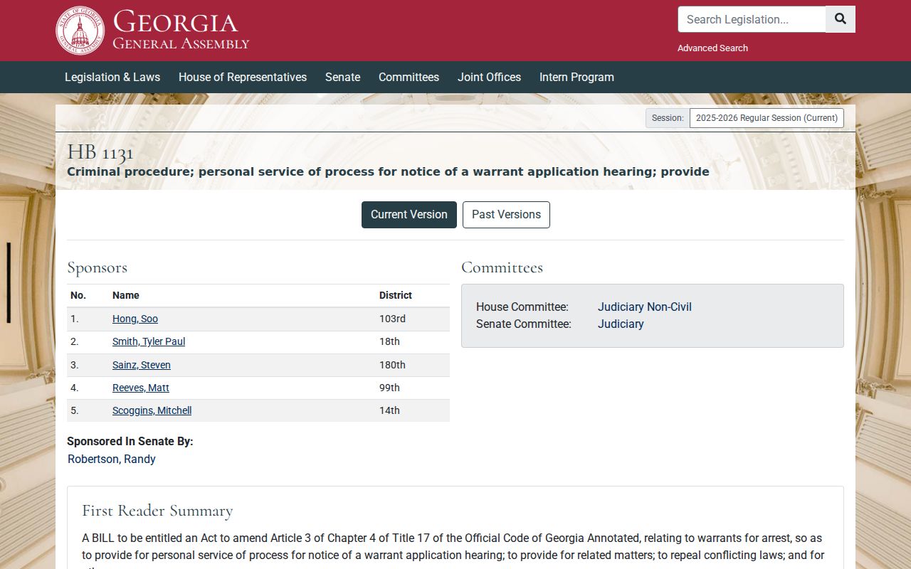 Worth County arrest warrant current Georgia procedure