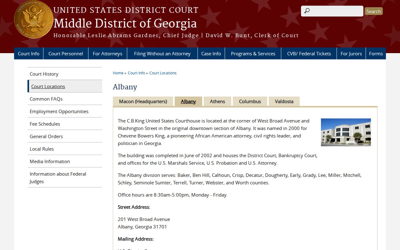 Worth County warrant check Albany federal division coverage