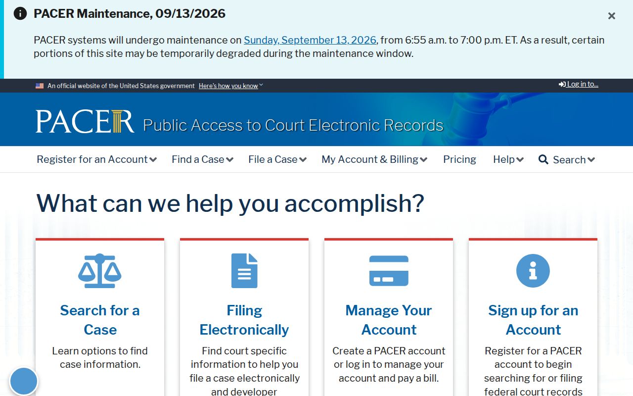 Worth County warrant check federal PACER docket interface