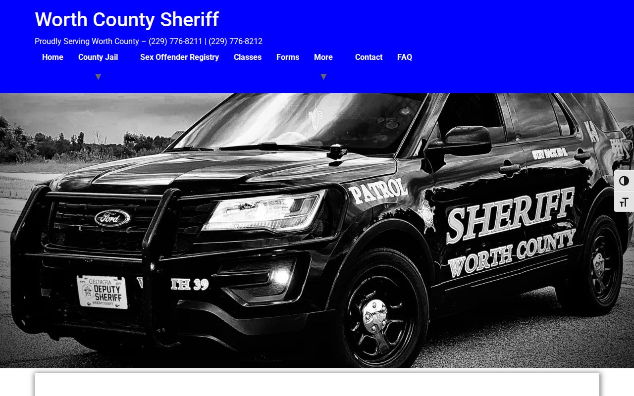 Worth County warrant records official Sheriff phone