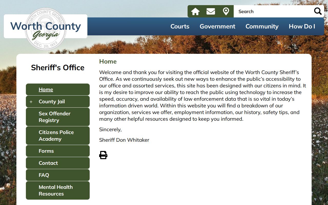 Worth County warrant records Sheriff hours